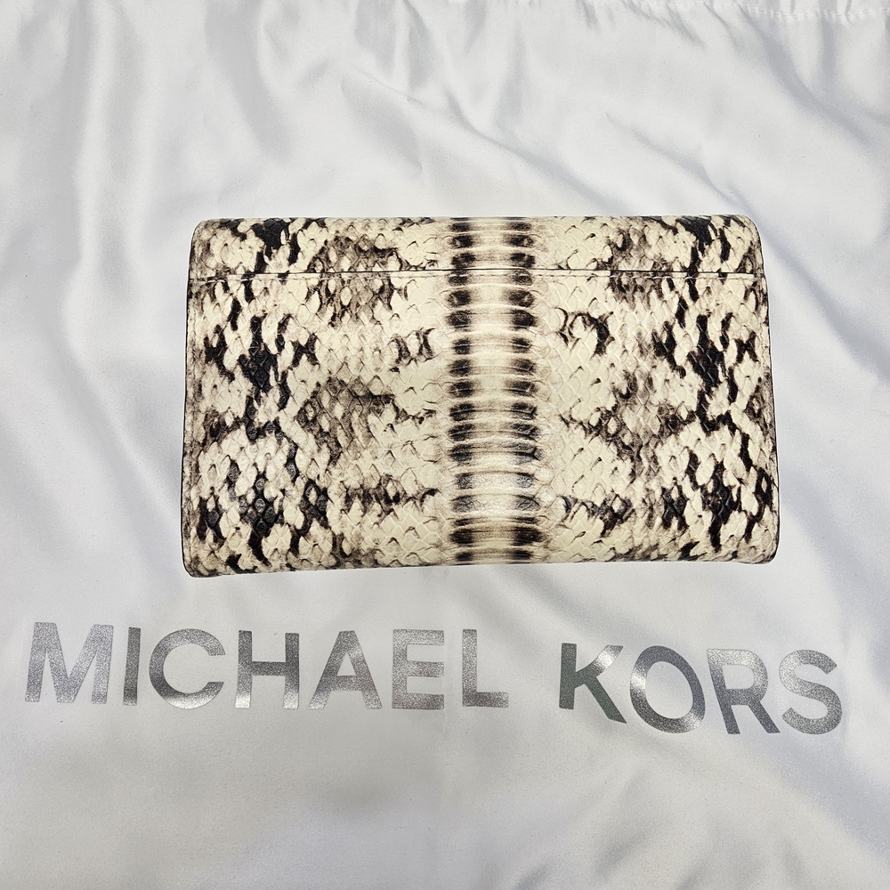 Michael Kors Cream and Tan Snake Print Wallet Genuine Leather - Picture 5 of 7